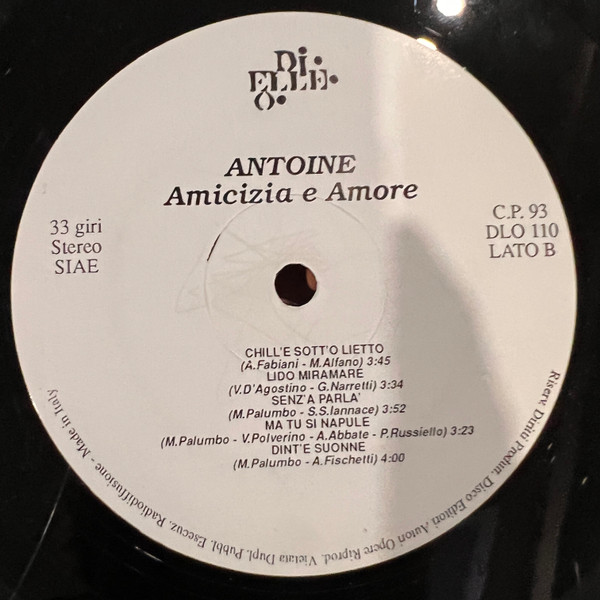 Antoine - Amicizia E Amore | Di.Elle.O S.r.l. (DLO 110) - 4