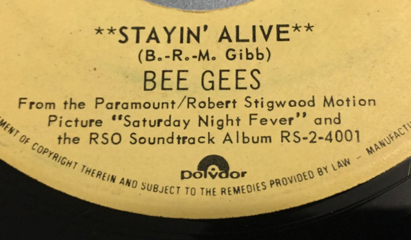 Bee Gees - Stayin' Alive / If I Can't Have You (7") [Vinyl] | RSO (RS 885) - 2