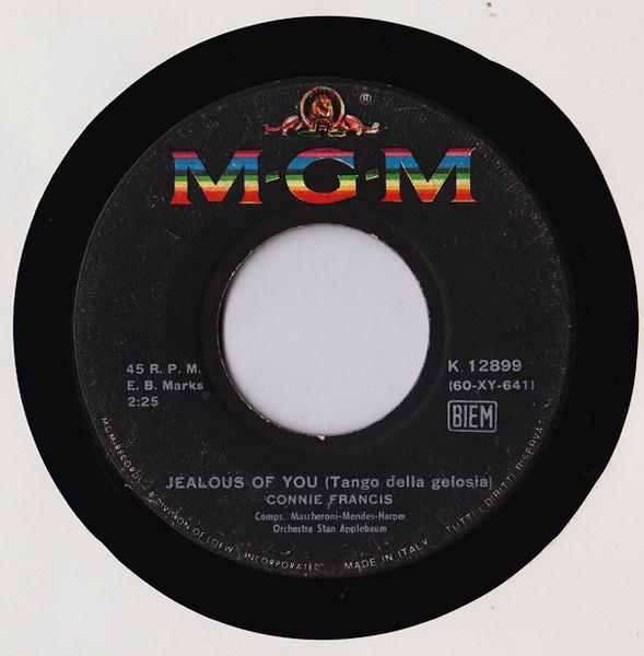 Connie Francis - Jealous Of You | MGM Records (K 12899)