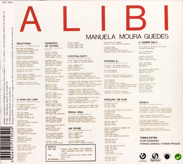 Manuela Moura Guedes - Alibi | Edições Valentim de Carvalho (VSL1195-2) - 2
