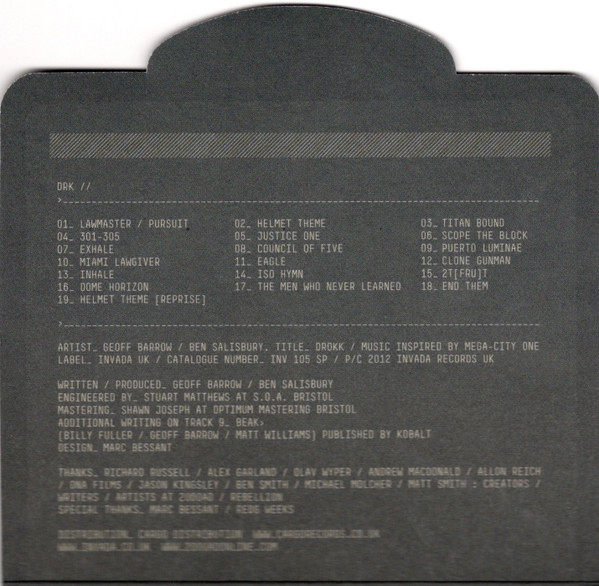 Geoff Barrow / Ben Salisbury - Drokk: Music Inspired By Mega-City One | Invada (INV105SP) - 4