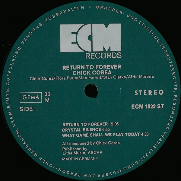 Chick Corea - Return To Forever | ECM Records (ECM 1022 ST) - main