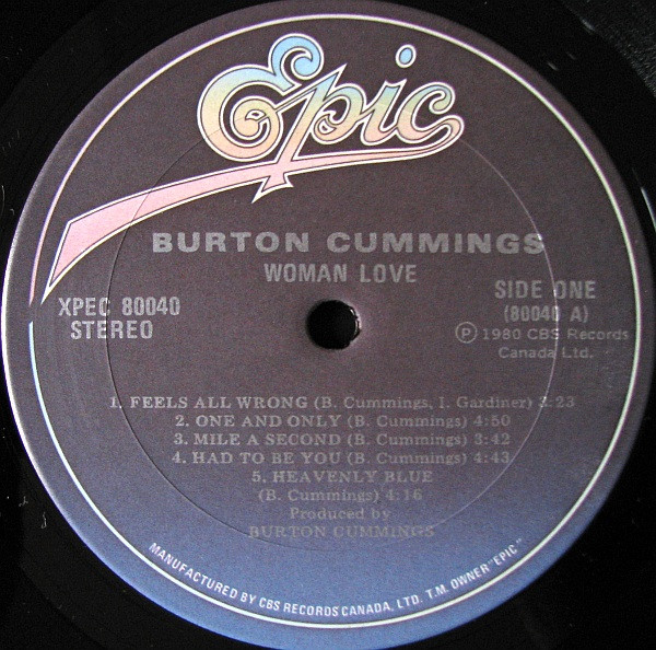 Burton Cummings - Woman Love | Epic (XPEC 80040) - 3 Burton Cummings - Woman Love | Epic (XPEC 80040) - 3