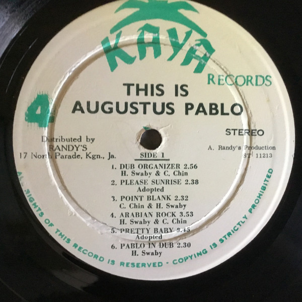 Augustus Pablo - This Is Augustus Pablo | Kaya Records (ST 11213) - main