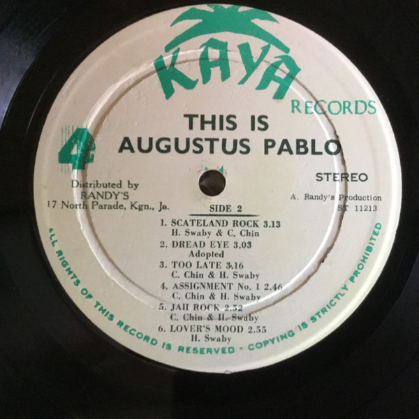 Augustus Pablo - This Is Augustus Pablo | Kaya Records (ST 11213) - 2