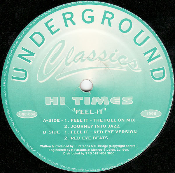 Hi Times - Feel It | Underground Classics (UNC-004) - main