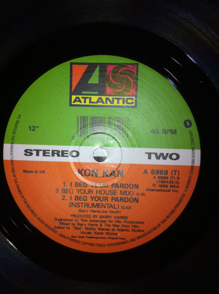 Kon Kan - I Beg Your Pardon (Club Mix) | Atlantic (A 8969 T) - 3