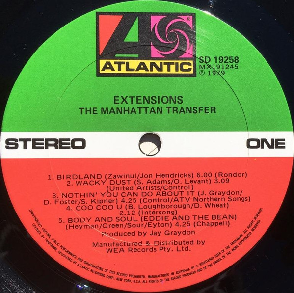 The Manhattan Transfer - Extensions | Atlantic (SD 19258) - 4
