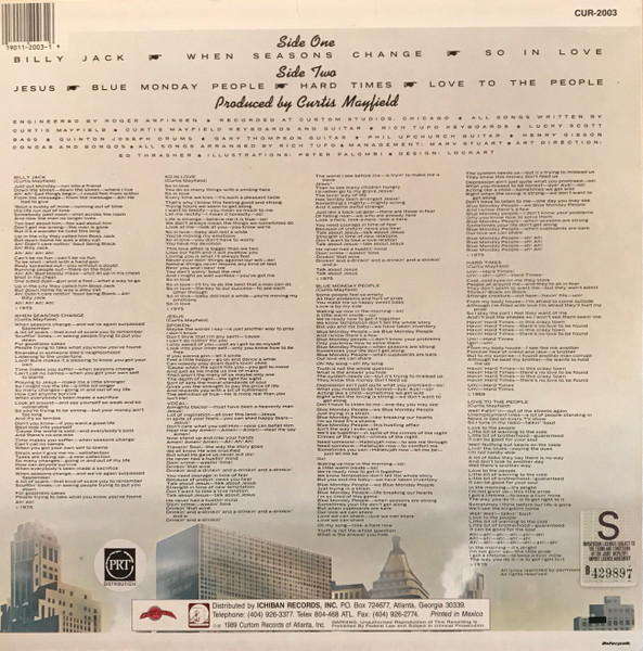 Curtis Mayfield - There's No Place Like America Today - LP - 1989 | Curtom (CUR-2003) - 2 Curtis Mayfield - There's No Place Like America Today - LP - 1989 | Curtom (CUR-2003) - 2