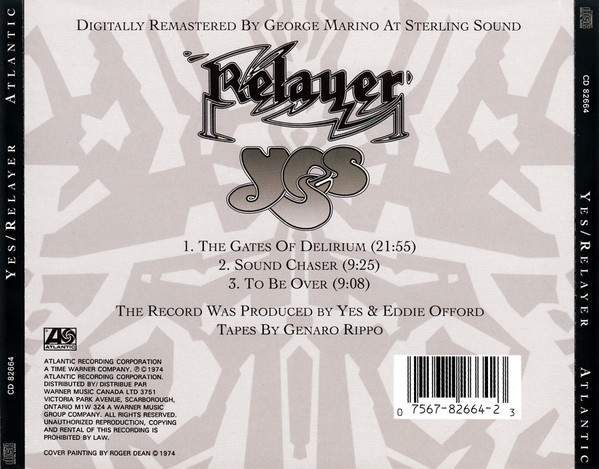 Yes - Relayer [CD] | Atlantic (CD 82664) - 2
