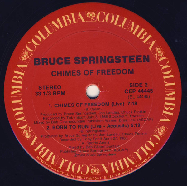 Bruce Springsteen - Chimes Of Freedom | Columbia (CEP 44445) - 4