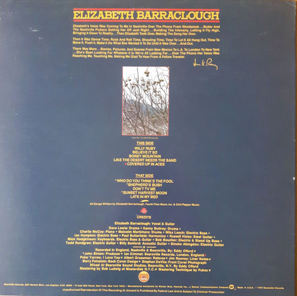 Elizabeth Barraclough - Elizabeth Barraclough | Bearsville (BRK 6978) - 2 Elizabeth Barraclough - Elizabeth Barraclough | Bearsville (BRK 6978) - 2
