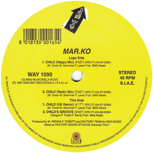 Mar.Ko - Child | One Way Records (WAY 1090) - main Mar.Ko - Child | One Way Records (WAY 1090) - main