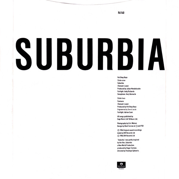 Pet Shop Boys - Suburbia | Parlophone (R 6140) - 2