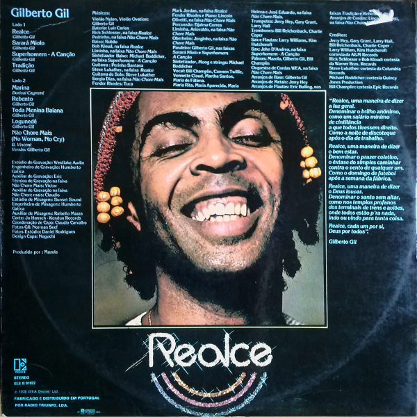 Gilberto Gil - Realce | Elektra (ELE B 91022) - 3