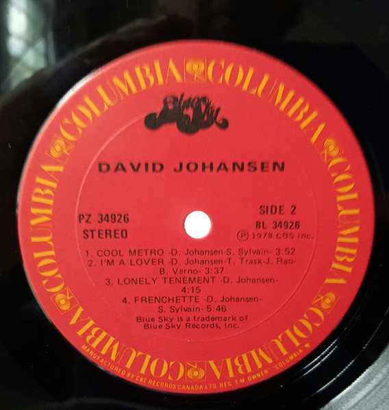 David Johansen - David Johansen [Vinyl] | Columbia (PZ 34926) - 3