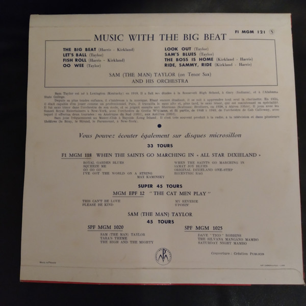 Sam Taylor - Music With The Big Beat (10") [Vinyl] | MGM Records (F1 121 S) - 2