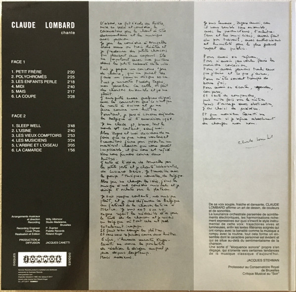 Claude Lombard - Chante | Sommor (SOMM037) - 3 Claude Lombard - Chante | Sommor (SOMM037) - 3