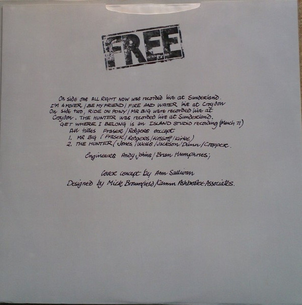 Free - Free Live | Island Records (ILPS 9160) - 4 Free - Free Live | Island Records (ILPS 9160) - 4