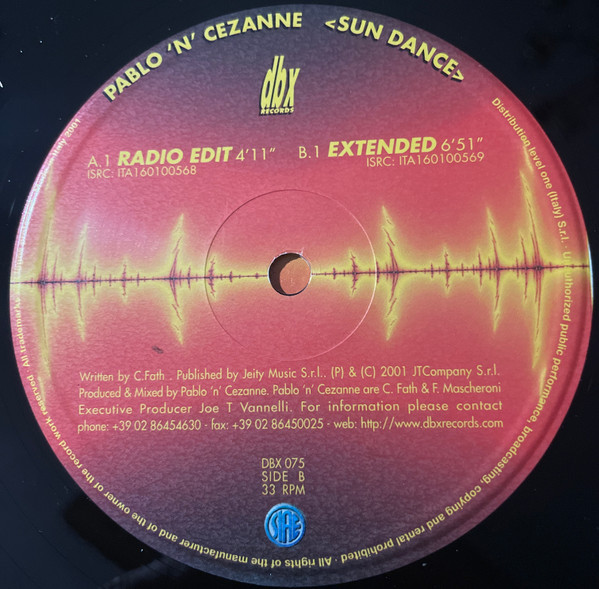 Pablo N'Cezanne - Sun Dance | DBX Records (DBX 075) - main