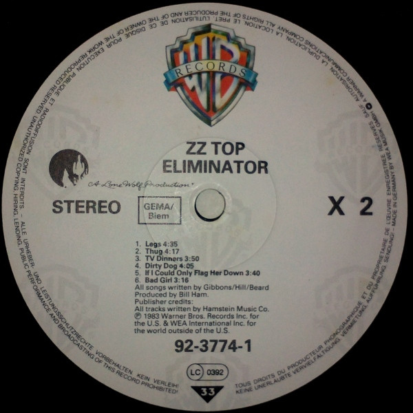 ZZ Top - Eliminator | Warner Bros. Records (92-3774-1) - 4 ZZ Top - Eliminator | Warner Bros. Records (92-3774-1) - 4