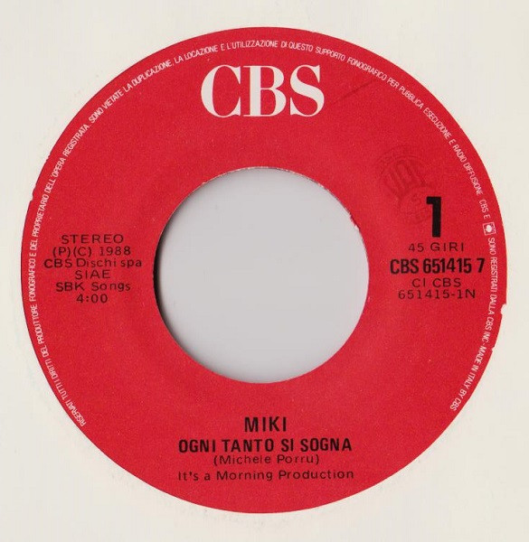 Miki Porru - Ogni Tanto Si Sogna | CBS (CBS 651415 7) - 3