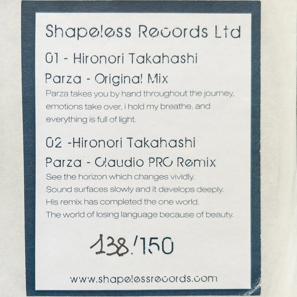 Hironori Takahashi - Parza | Shapeless Records (SRLTD 001) - 3