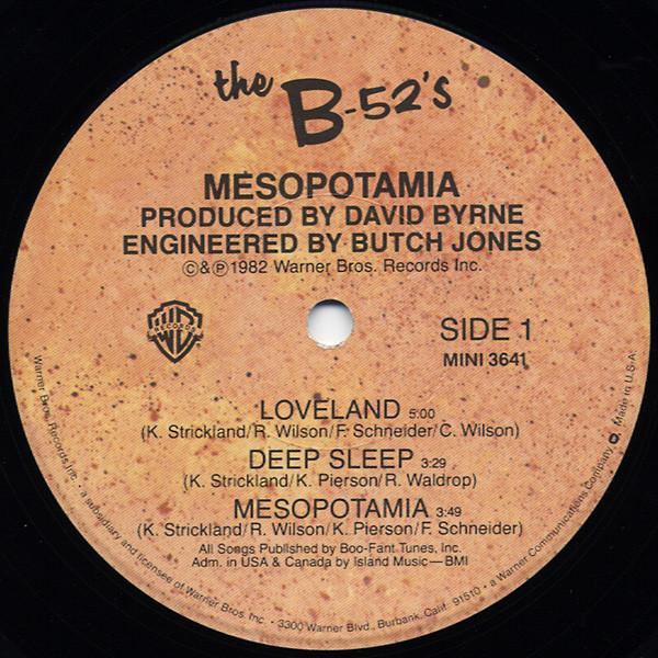 The B-52's - Mesopotamia | Warner Bros. Records (MINI 3641) - 3