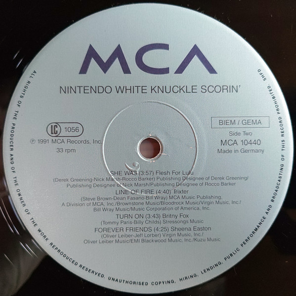 Various - Nintendo - White Knuckle Scorin' | MCA Records (MCA 10440) - 4