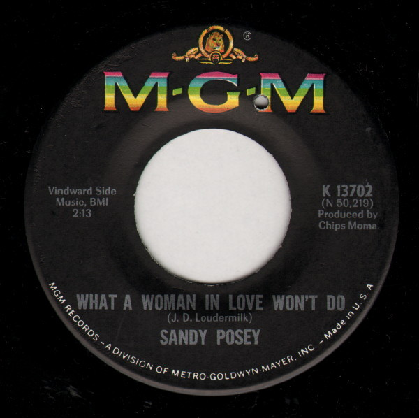 Sandy Posey - What A Woman In Love Won't Do | MGM Records (K 13702) - main