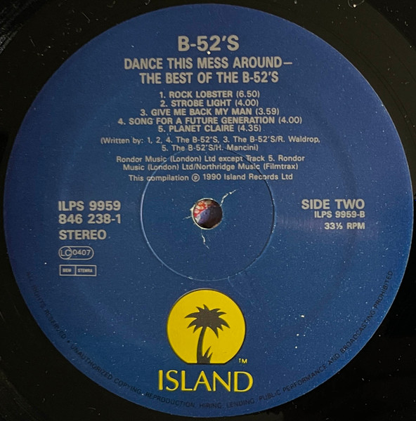 The B-52's - Dance This Mess Around - The Best Of | Island Records (ilps 9959) - 4