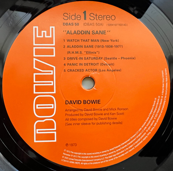 David Bowie - Aladdin Sane | Parlophone (DBAS 50) - 4 David Bowie - Aladdin Sane | Parlophone (DBAS 50) - 4