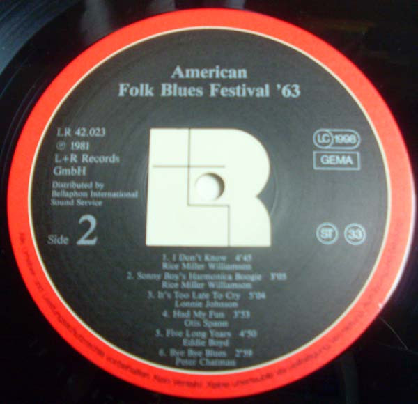 Various - American Folk Blues Festival '63 | L+R Records (LR 42.023) - 3 Various - American Folk Blues Festival '63 | L+R Records (LR 42.023) - 3