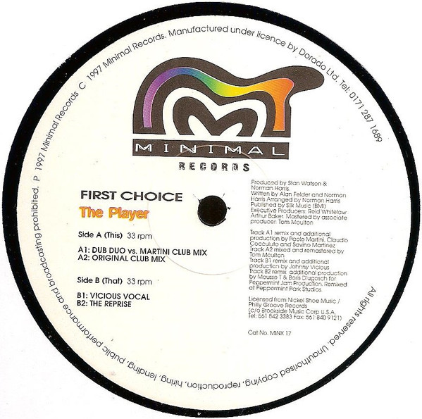 First Choice - The Player (Remixes) | Minimal Records (MINX 17) - 2