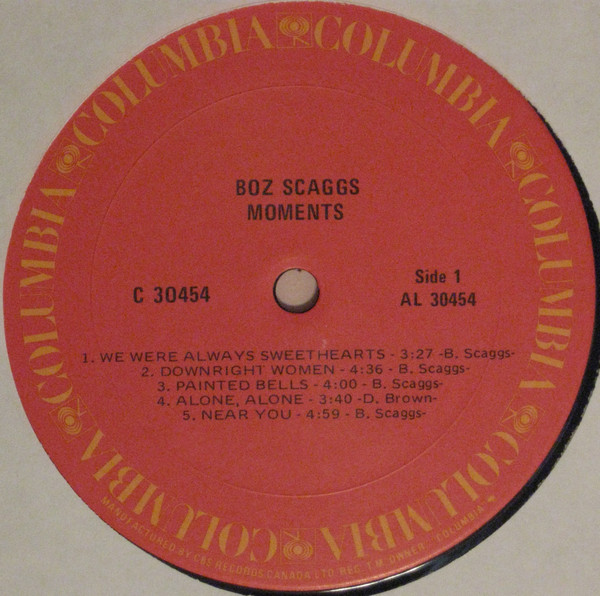 Boz Scaggs - Moments [Vinyl] | Columbia (C 30454) - 3