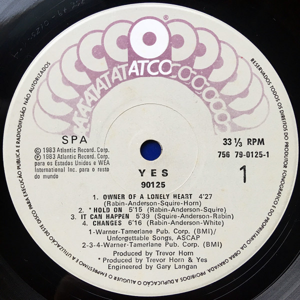 Yes - 90125 | ATCO Records (756 79-0125-1) - 3