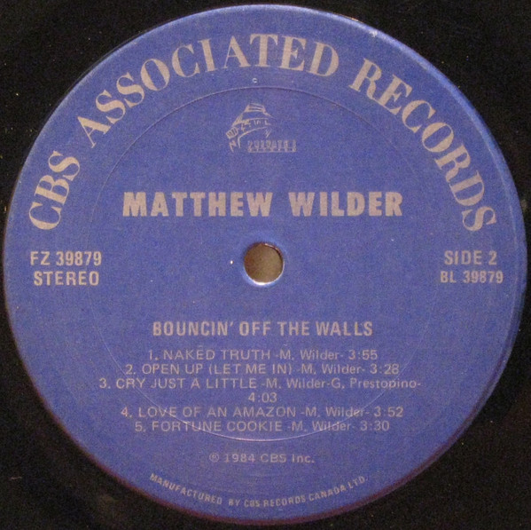 Matthew Wilder - Bouncin' Off The Walls [Vinyl] | CBS Associated Records (FZ 39879) - 4