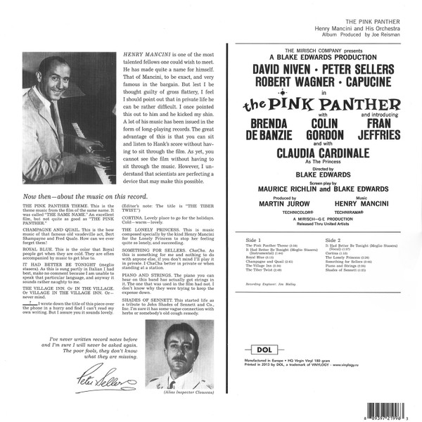 Henry Mancini - The Pink Panther (Music From The Film Score) | DOL (DOL996HG) - 3