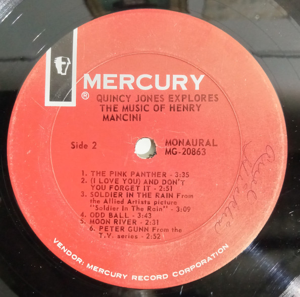 Quincy Jones - Quincy Jones Explores The Music Of Henry Mancini | Mercury (MG 20863) - 4 Quincy Jones - Quincy Jones Explores The Music Of Henry Mancini | Mercury (MG 20863) - 4