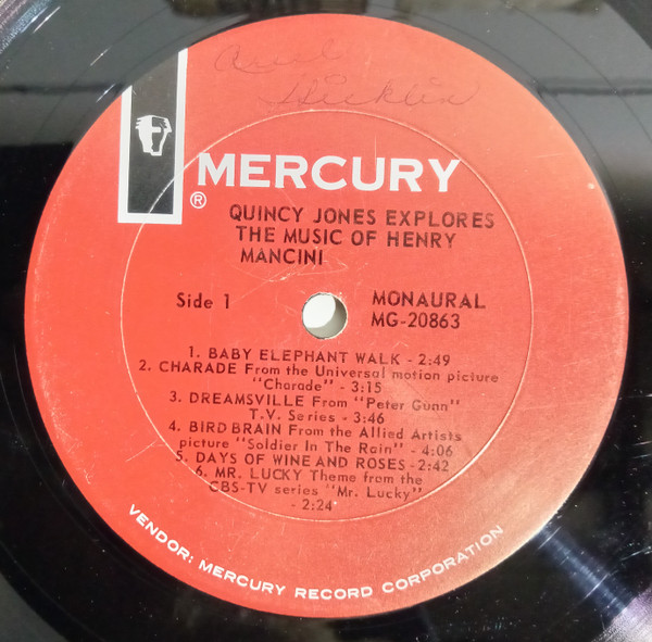 Quincy Jones - Quincy Jones Explores The Music Of Henry Mancini | Mercury (MG 20863) - 3 Quincy Jones - Quincy Jones Explores The Music Of Henry Mancini | Mercury (MG 20863) - 3