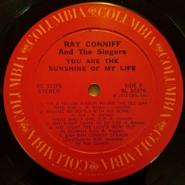 Ray Conniff And The Singers - You Are The Sunshine Of My Life | Columbia (KC 32376) - 4