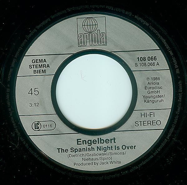 Engelbert Humperdinck - The Spanish Night Is Over | Ariola (108 066) - 3