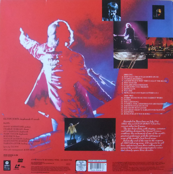 Elton John - Live In Barcelona | Warner Music Vision (4509-90956-6) - 2