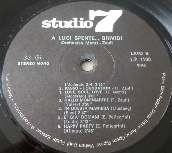 Orchestra Monti - Zauli - A Luci Spente... Brividi | Studio 7 (LP 1100) - 3 Orchestra Monti - Zauli - A Luci Spente... Brividi | Studio 7 (LP 1100) - 3