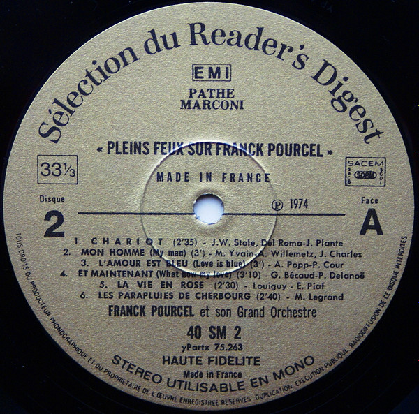 Franck Pourcel Et Son Grand Orchestre - Pleins Feux Sur Franck Pourcel 2 - Made In France | Reader's Digest (40 SM 2) - 3