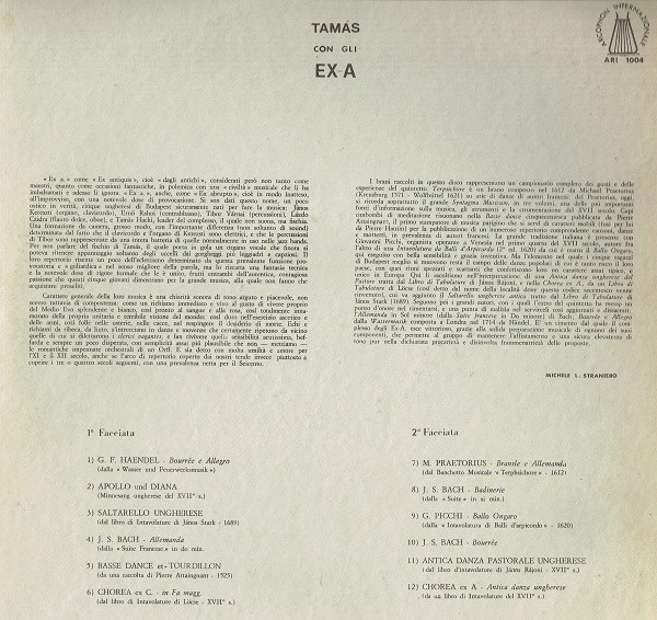Hacki Tamás Con Gli  Ex-Antiquis Ensemble - Praetoriusbachstarkpicchiattaingnanthaendel | Arcophon Internazionale (ARI 1004) - 4