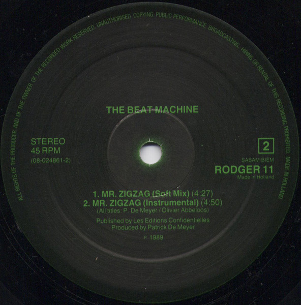 The Beat Machine - Mr Zigzag | Rodger Records (RODGER 11) - 4