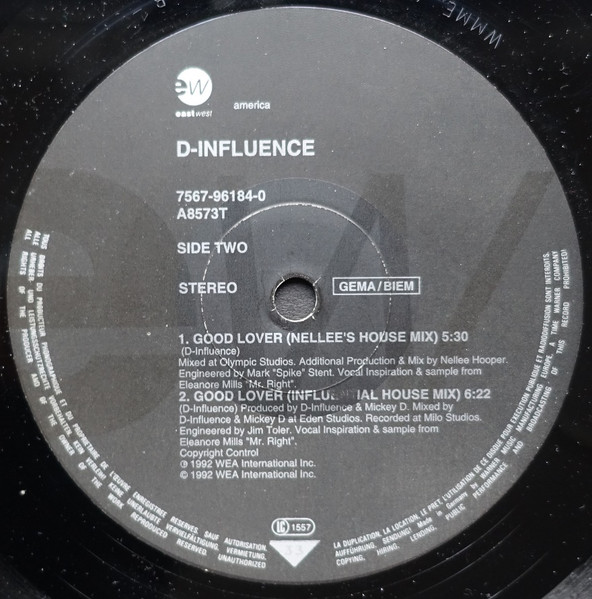 D'Influence - Good Lover | EastWest Records America (A8573T) - 4