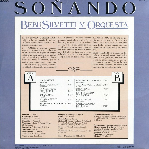 Bebu Silvetti Y Su Orquesta - Soñando | Edigsa (01L0232) - 2