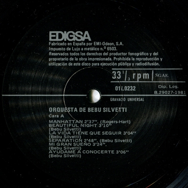 Bebu Silvetti Y Su Orquesta - Soñando | Edigsa (01L0232) - 3